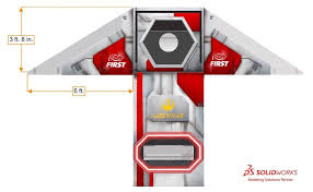Diagram of the hexagonal FRC target with reflective tape on its lower half